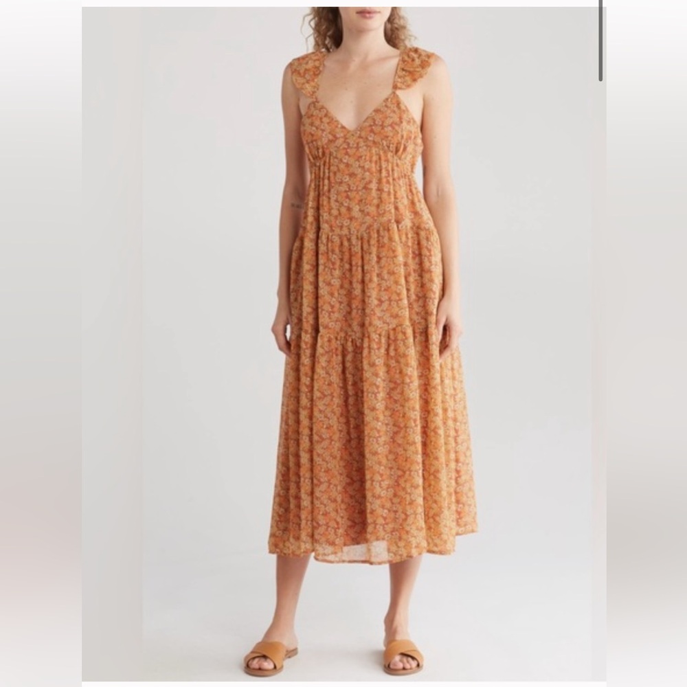 Madewell Ruffle Floral Georgette Dress NEW Sz M